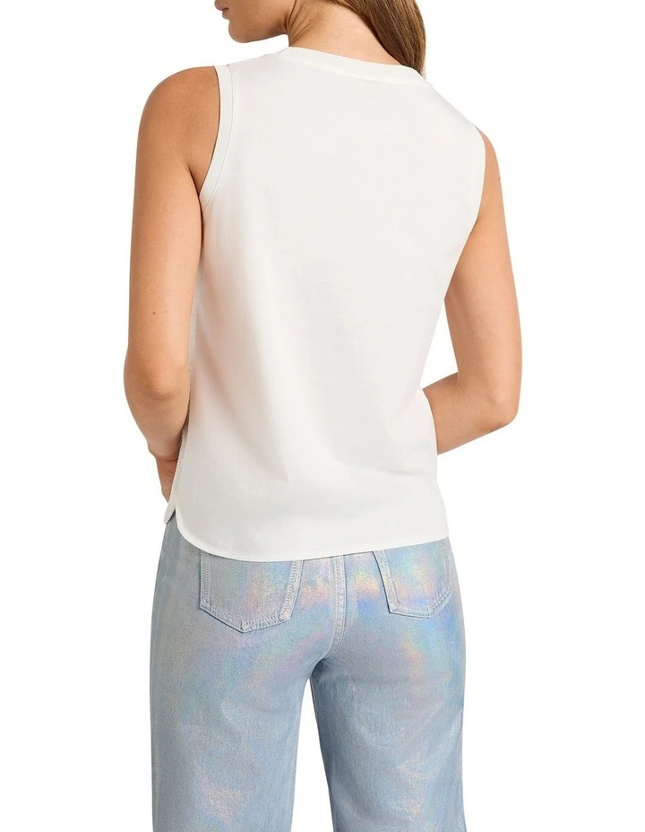 Feel Special Sequin Tank in White image 3