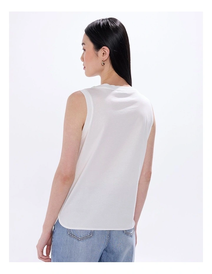 Feel Special Sequin Tank in White image 4