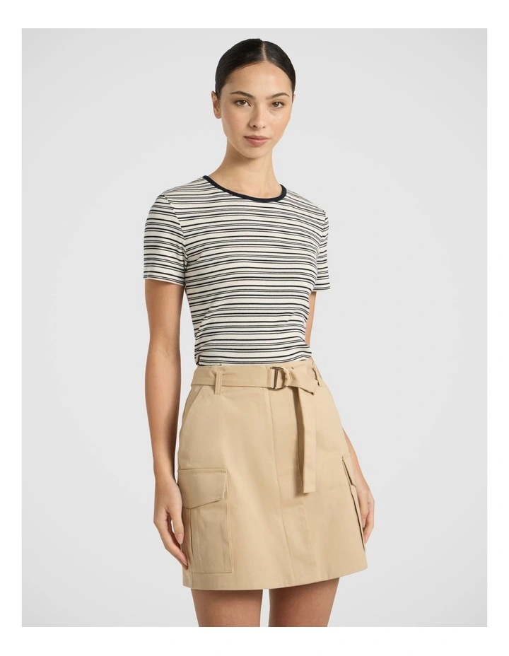 Minnie Stripe Rib Tee in Navy Stripe image 2