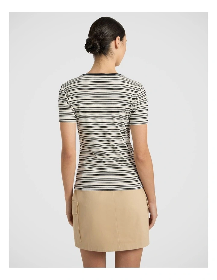 Minnie Stripe Rib Tee in Navy Stripe image 4