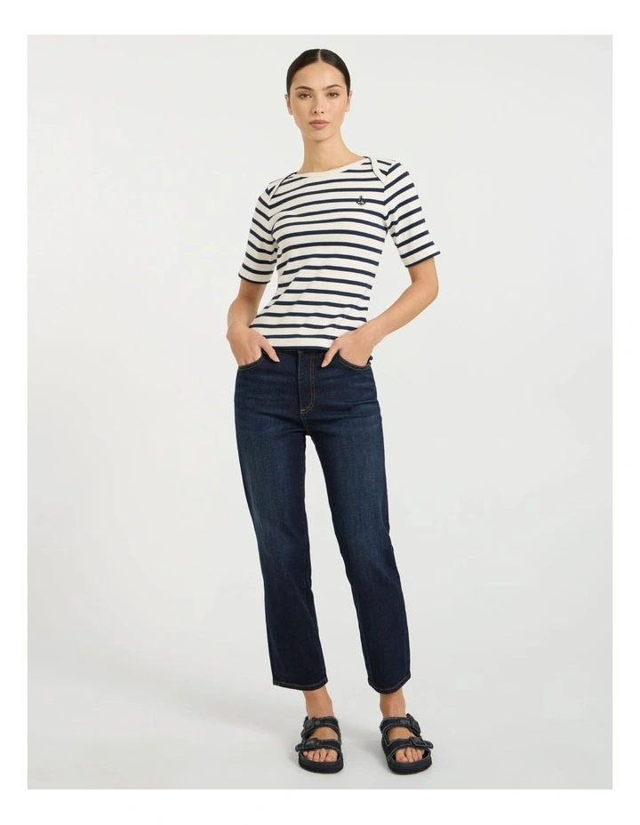 Curtain Call Cotton Tee in Ivory Stripe image 2