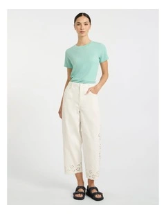 Mina Textured Tee in Wave Green