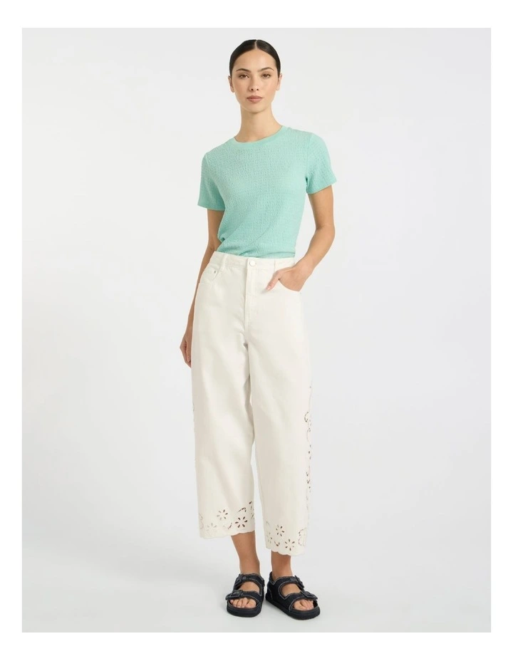 Mina Textured Tee in Wave Green image 1