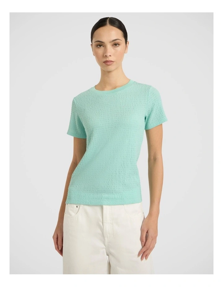 Mina Textured Tee in Wave Green image 2
