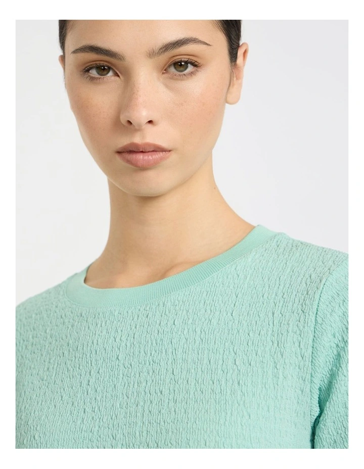 Mina Textured Tee in Wave Green image 3