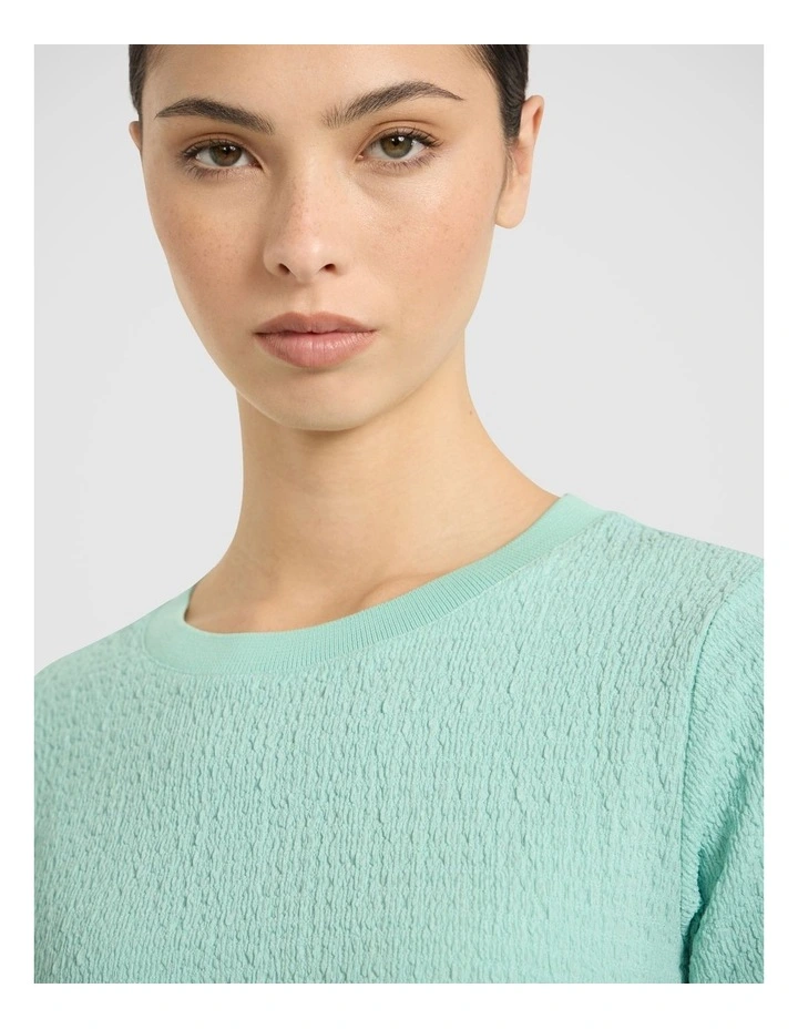 Mina Textured Tee in Wave Green image 3