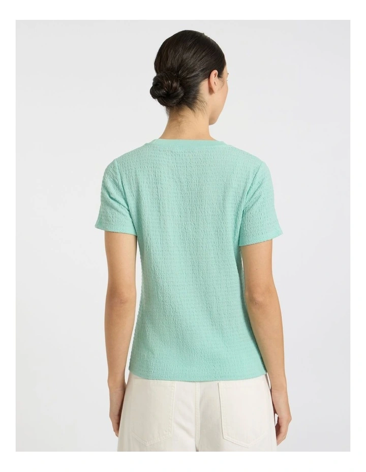 Mina Textured Tee in Wave Green image 4