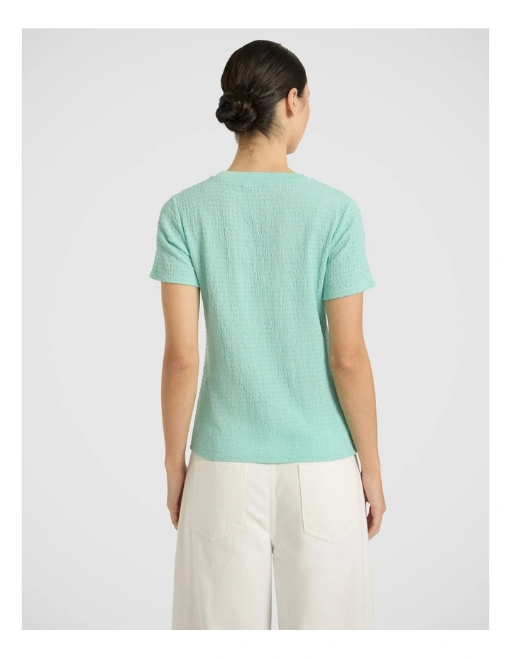 Mina Textured Tee in Wave Green image 4