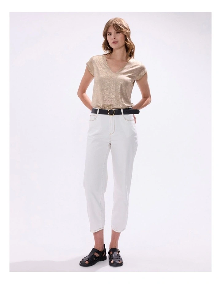 Afterglow Foil Linen Tee in Gold image 1