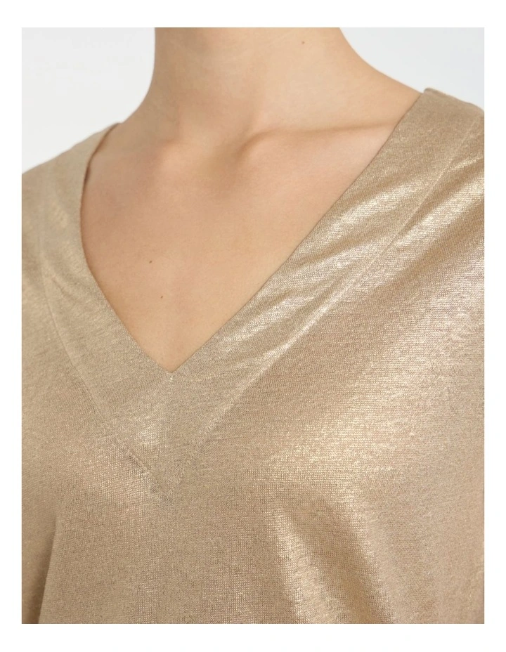 Afterglow Foil Linen Tee in Gold image 3