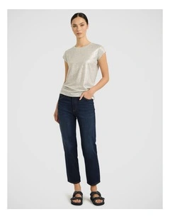 As Love Glows Foil Linen Tee in Silver