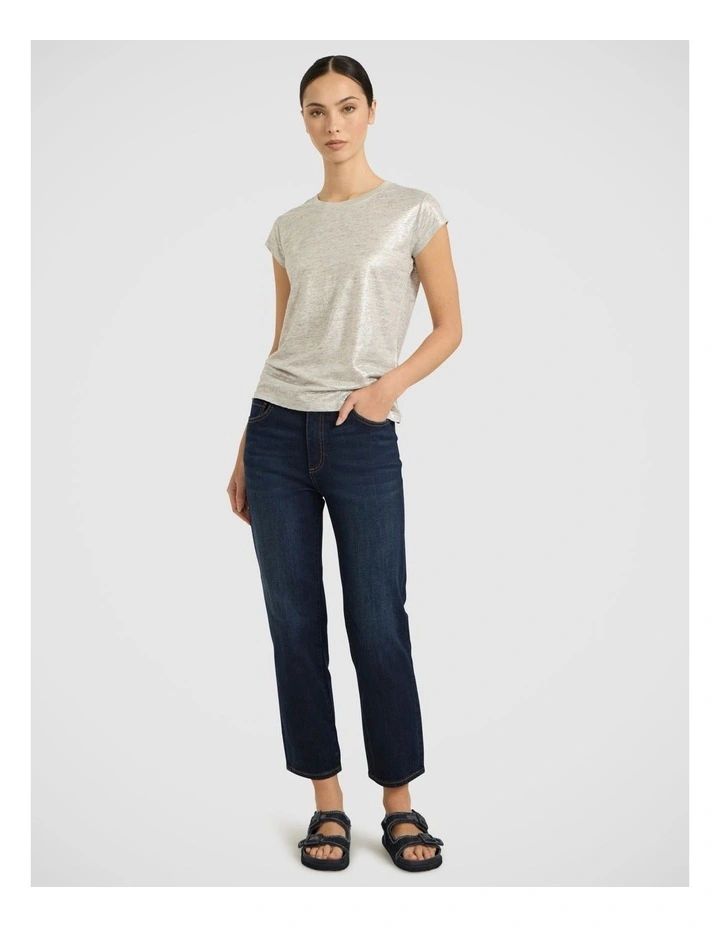 As Love Glows Foil Linen Tee in Silver image 1
