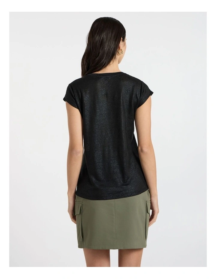 As Love Glows Foil Linen Tee in Black image 4