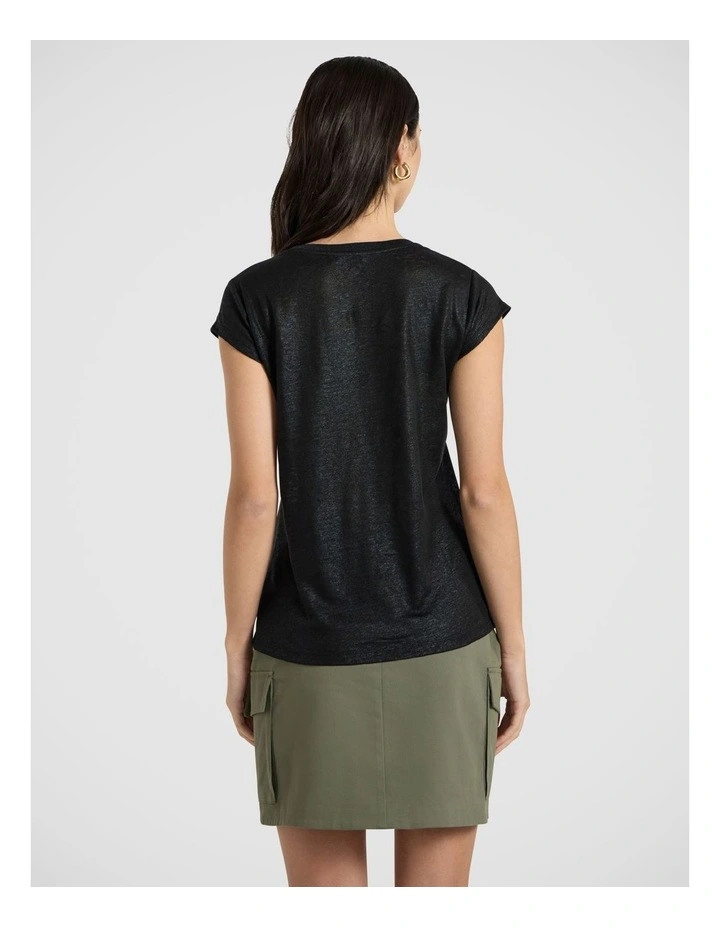 As Love Glows Foil Linen Tee in Black image 4