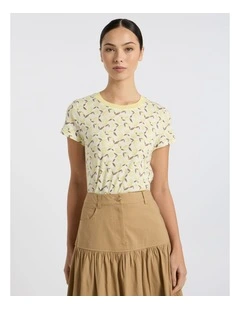 Zest Side Story Tee in Ivory Multi