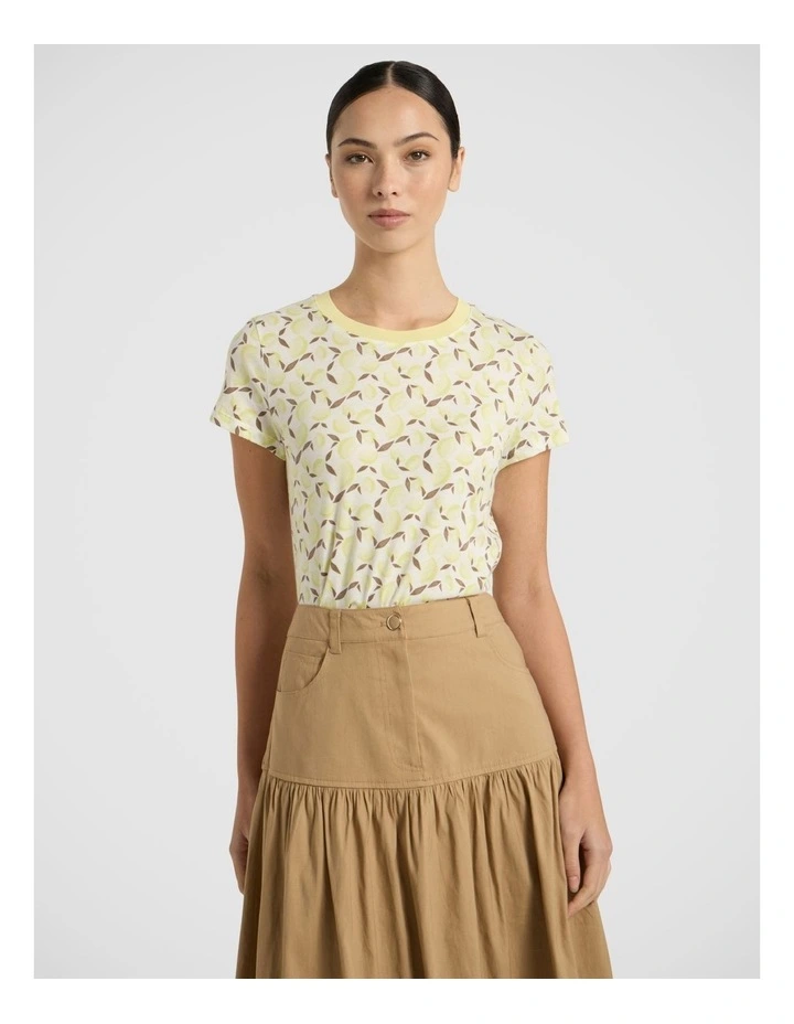 Zest Side Story Tee in Ivory Multi image 2