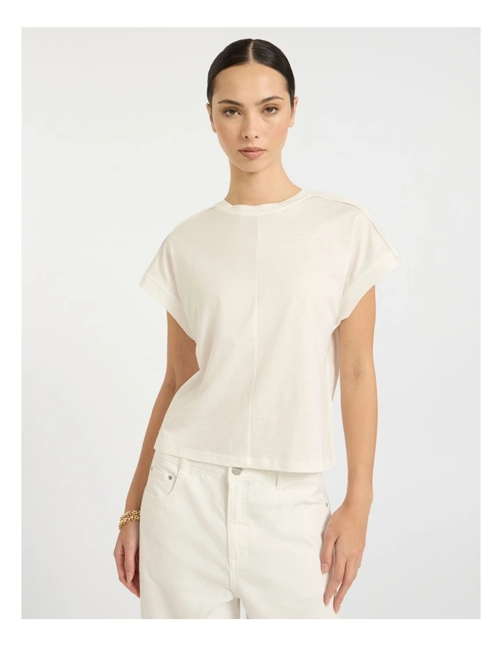 Ferguson Mercerised Cotton Tee in White image 2