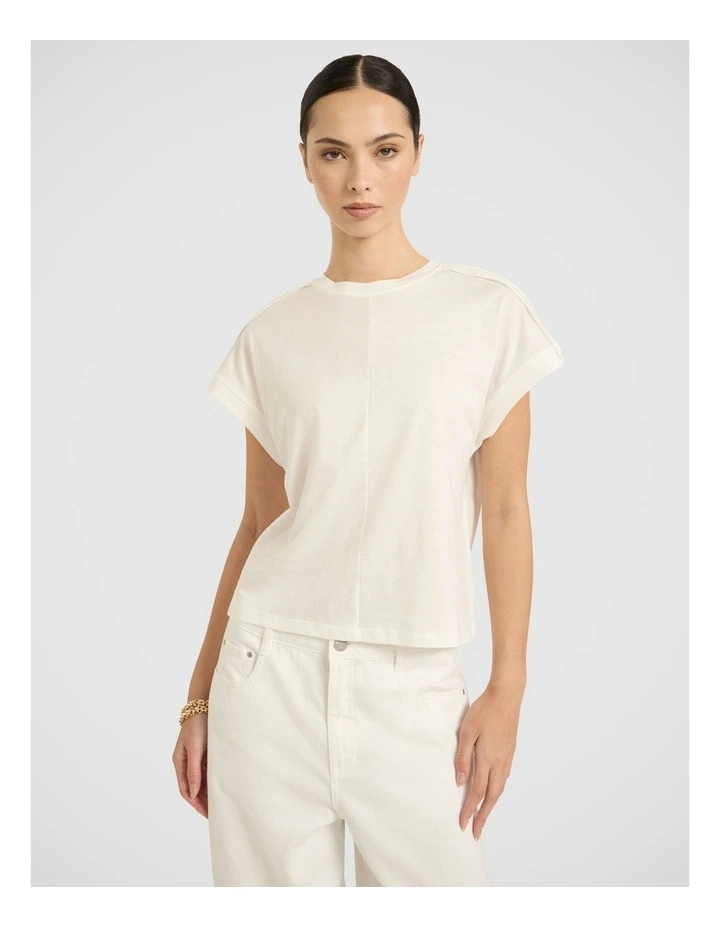 Ferguson Mercerised Cotton Tee in White image 2