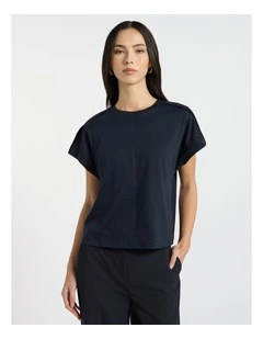 Ferguson Mercerised Cotton Tee in Navy