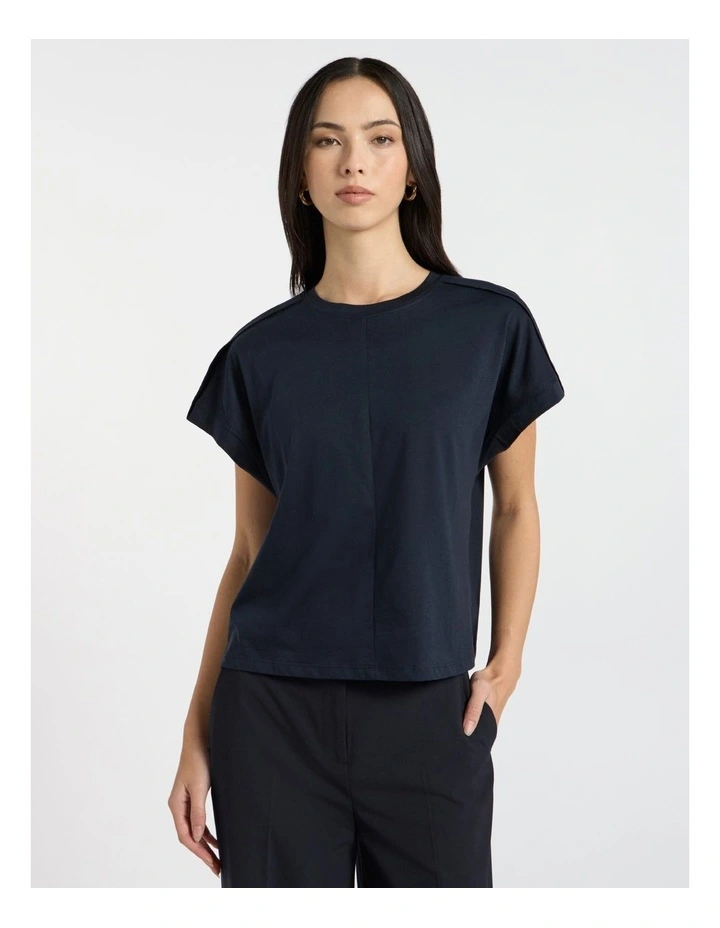 Ferguson Mercerised Cotton Tee in Navy image 1