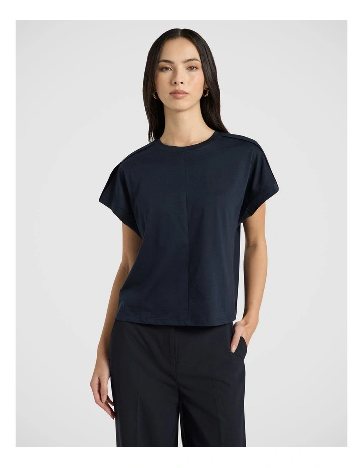Ferguson Mercerised Cotton Tee in Navy image 2