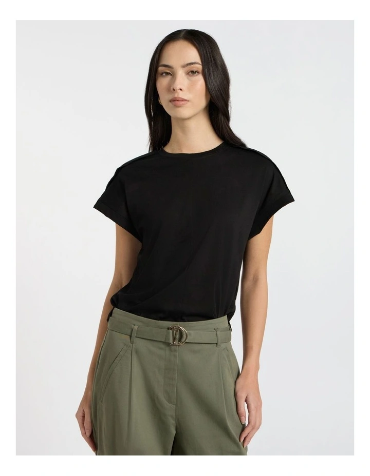 Ferguson Mercerised Cotton Tee in Black image 2