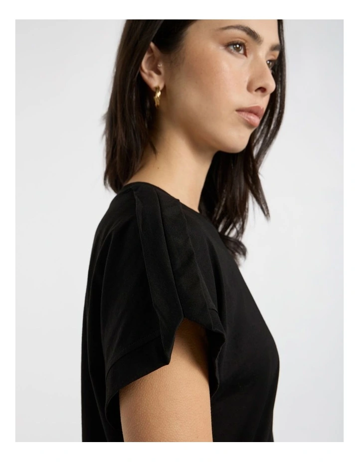 Ferguson Mercerised Cotton Tee in Black image 3
