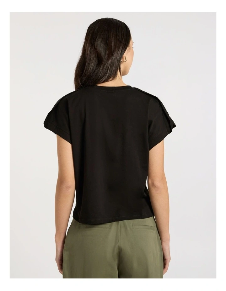 Ferguson Mercerised Cotton Tee in Black image 4