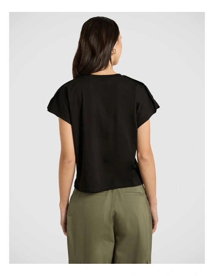 Ferguson Mercerised Cotton Tee in Black image 4