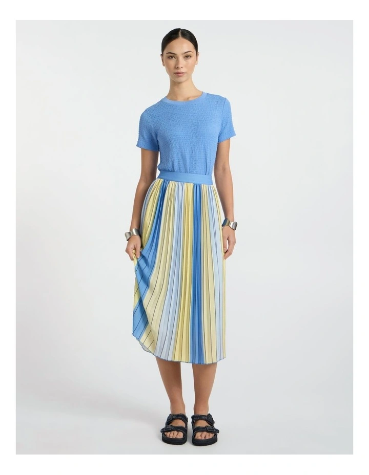 Mina Textured Tee in Pacific Blue image 2