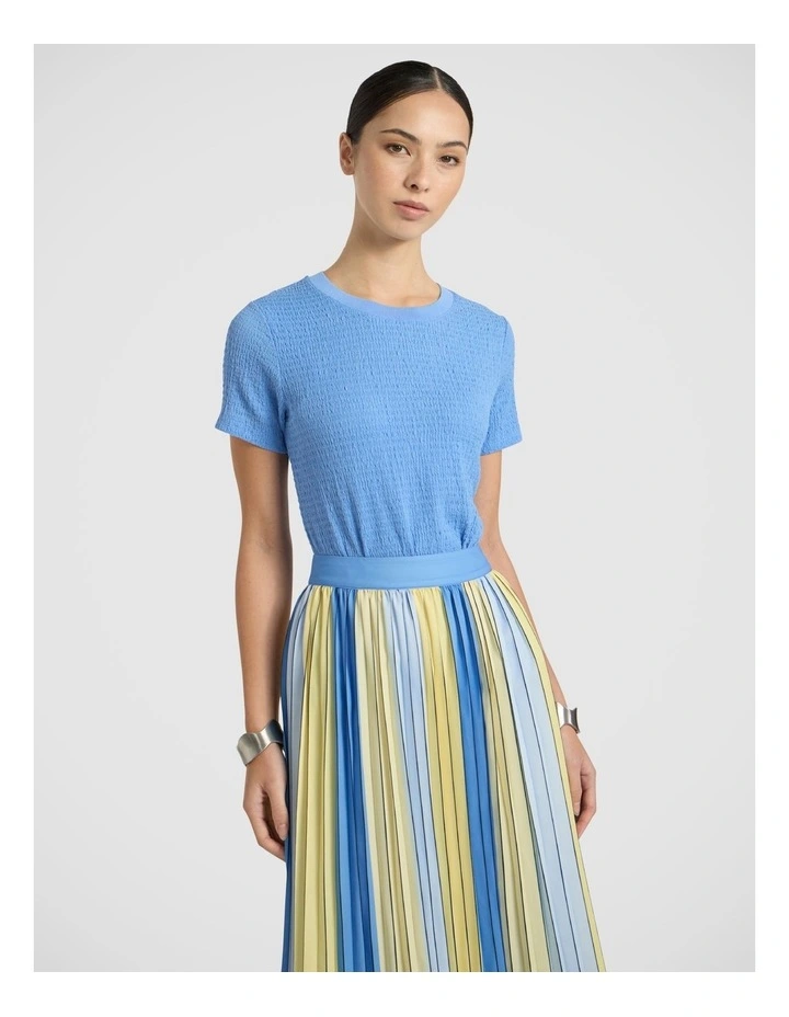 Mina Textured Tee in Pacific Blue image 2
