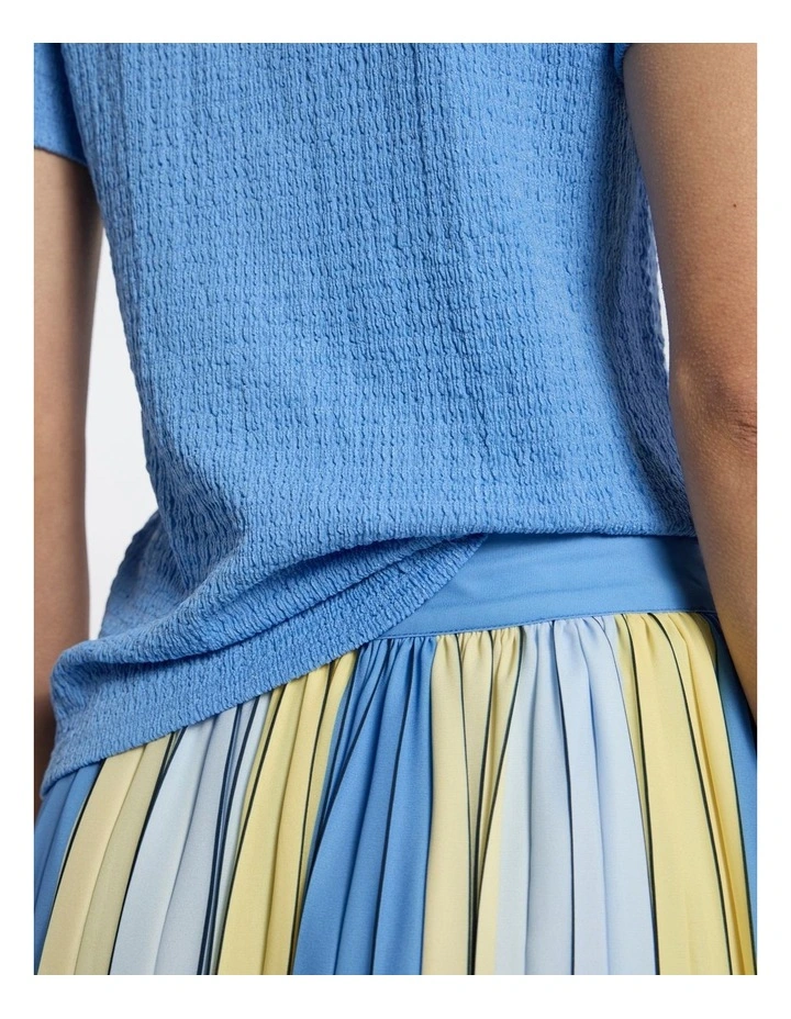 Mina Textured Tee in Pacific Blue image 3