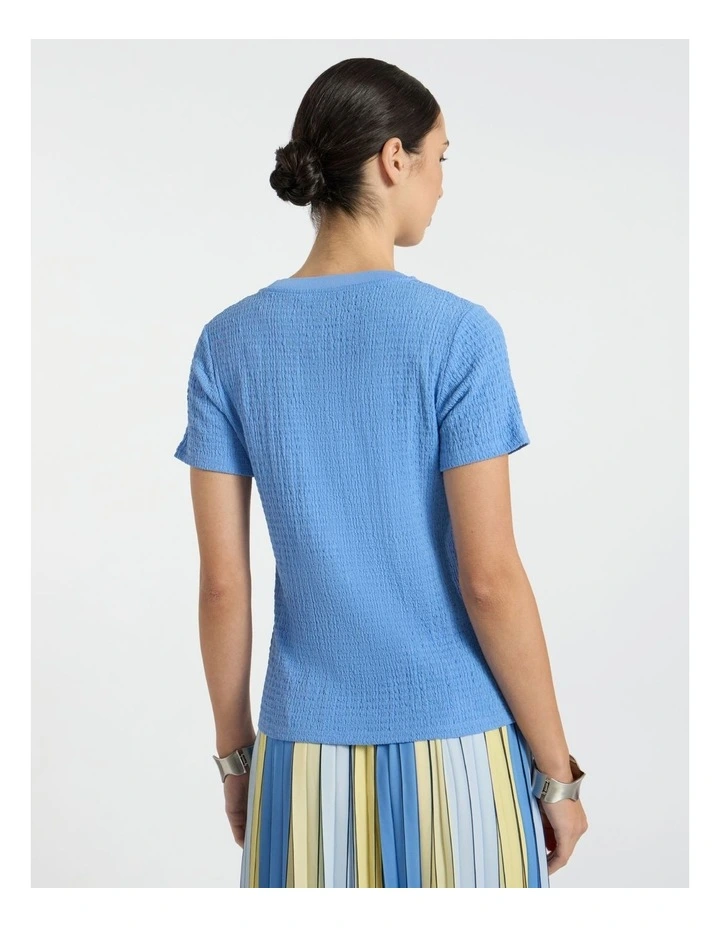 Mina Textured Tee in Pacific Blue image 4