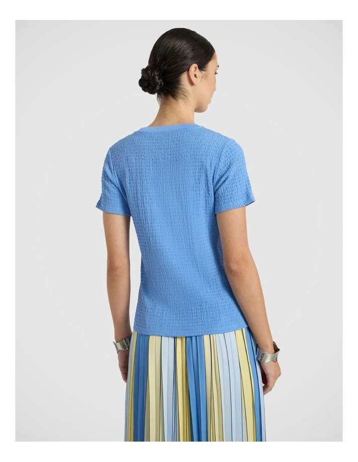 Mina Textured Tee in Pacific Blue image 4