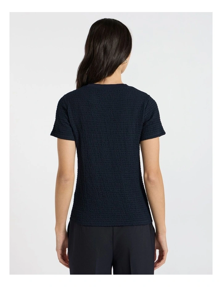 Mina Textured Tee in Navy image 4