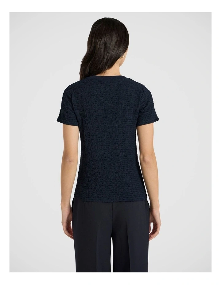 Mina Textured Tee in Navy image 4