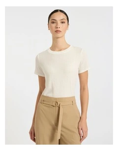Mina Textured Tee in White