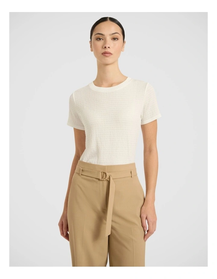 Mina Textured Tee in White image 2