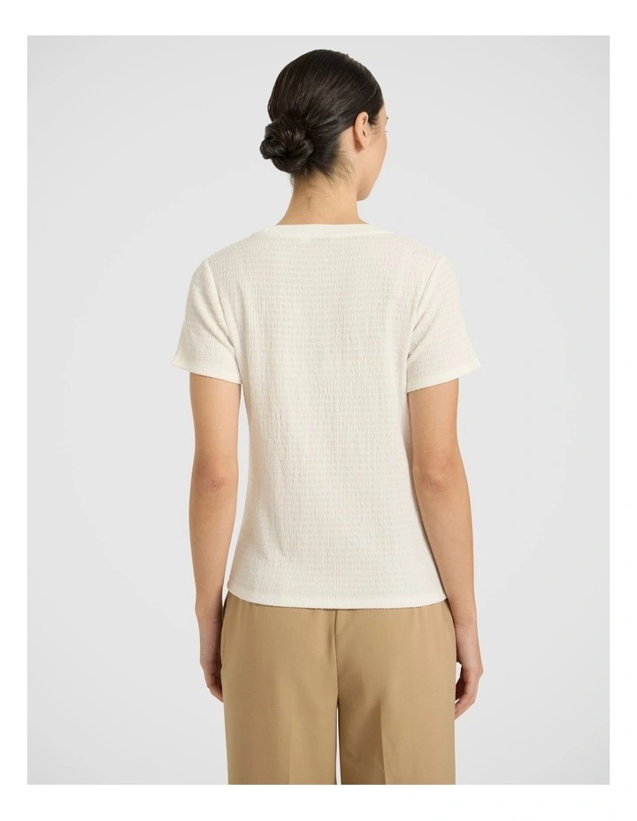 Mina Textured Tee in White image 4