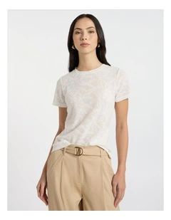 Beth Textured Tee in Ivory