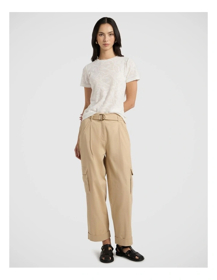 Beth Textured Tee in Ivory image 1