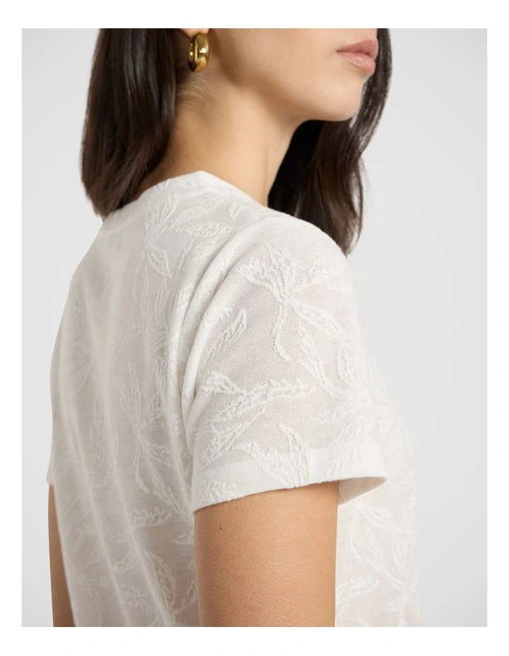 Beth Textured Tee in Ivory image 3