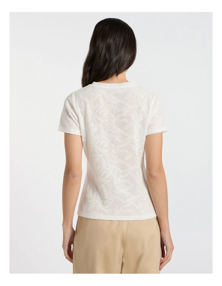 Beth Textured Tee in Ivory image 4