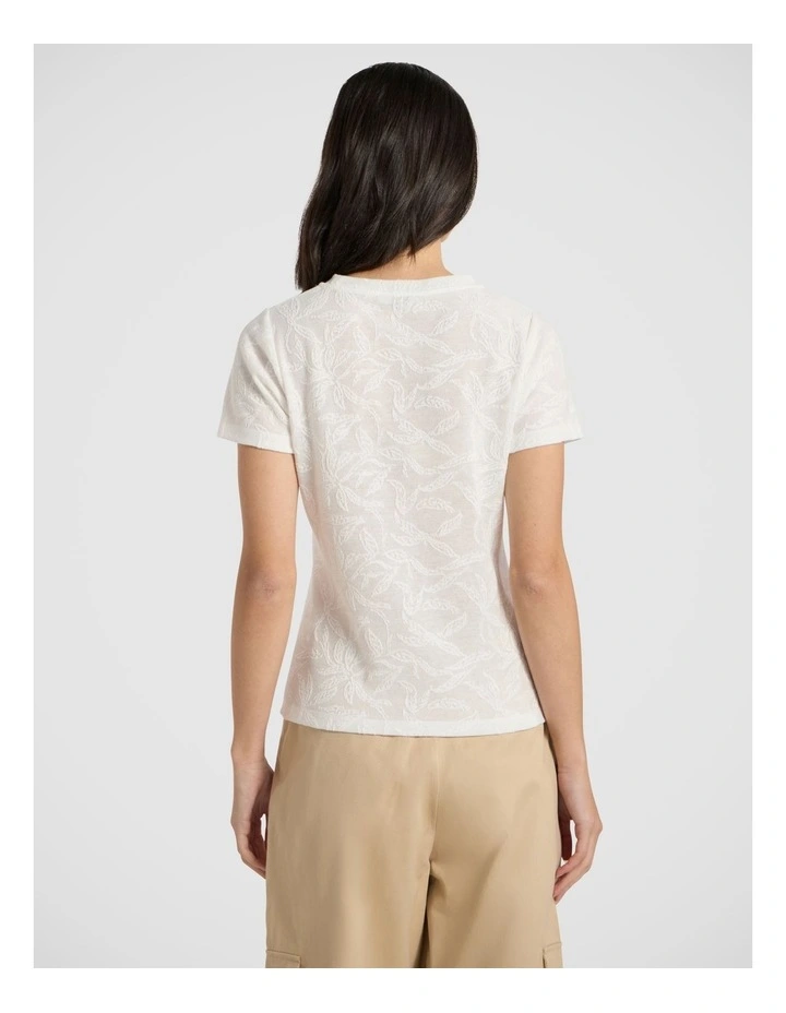 Beth Textured Tee in Ivory image 4