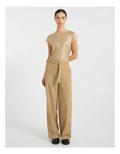 As Love Glows Foil Linen Tee in Gold