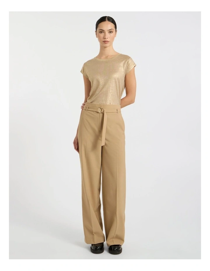 As Love Glows Foil Linen Tee in Gold image 1