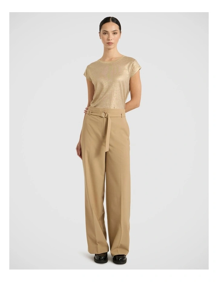 As Love Glows Foil Linen Tee in Gold image 1
