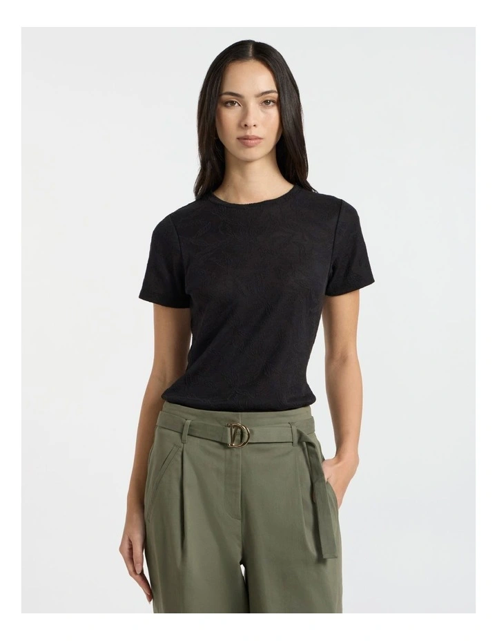 Beth Textured Tee in Black image 1