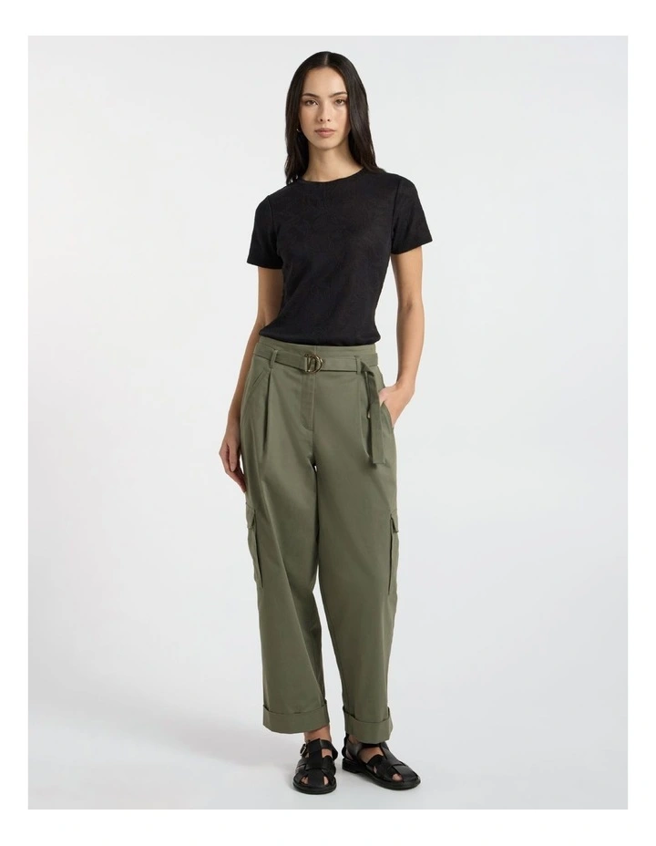 Beth Textured Tee in Black image 2