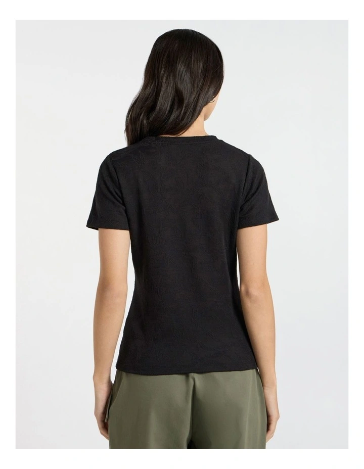 Beth Textured Tee in Black image 4